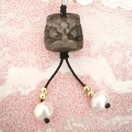 Gold Sheen Obsidian, Obsidian, Quartz and Pearl Bracelet