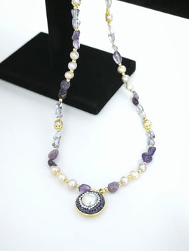 Amethyst, Quartz, Baroque Bead, Pearl Necklace