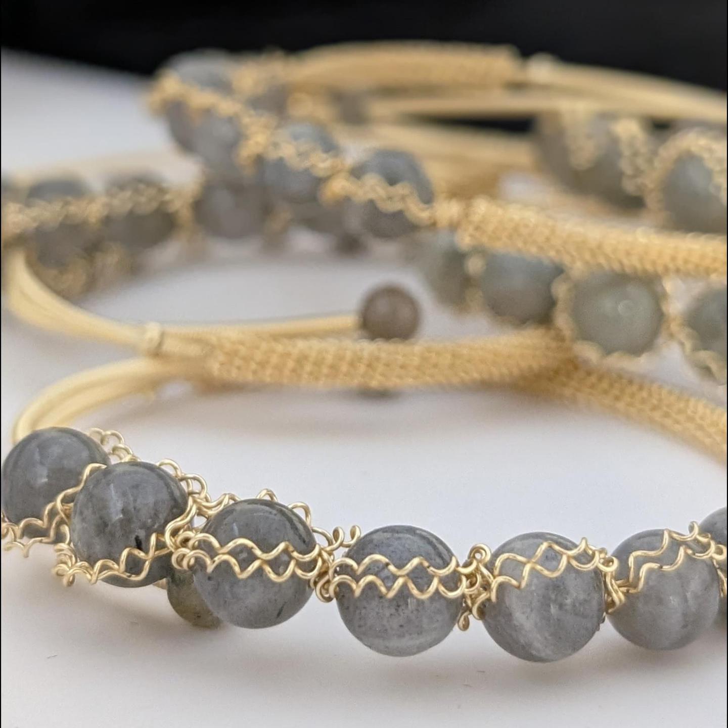 Grey Moonstone Cuff Bracelet