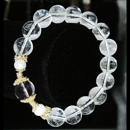 Amethyst, Quartz and Pearl Bracelet