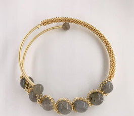 Grey Moonstone Cuff Bracelet