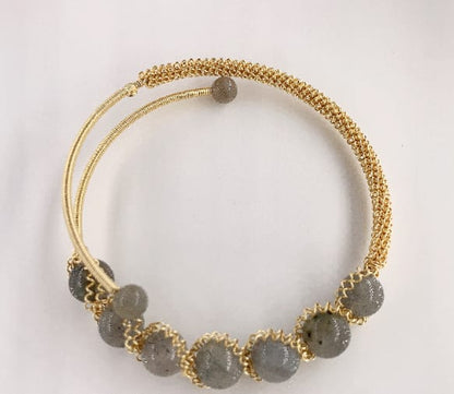 Grey Moonstone Cuff Bracelet