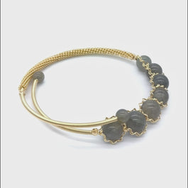 Grey Moonstone Cuff Bracelet