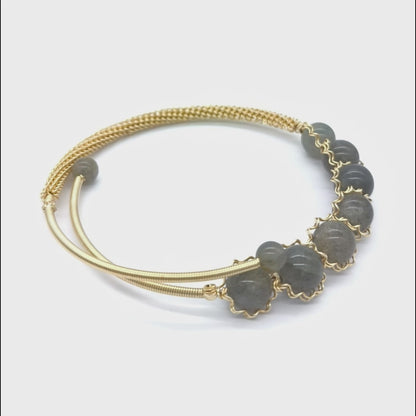 Grey Moonstone Cuff Bracelet